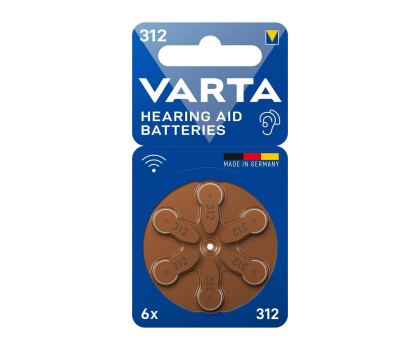 Bateria lub akumulatorek VARTA Bateria do aparatu słuchowego 312 / PR41 (6 szt.) 24607101416